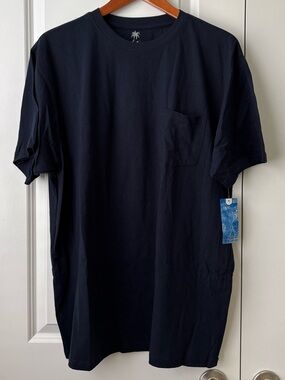 NWT Navy Blue SS Pocket T-Shirt Islandia Clothing Co Men’s XL 100% Cotton